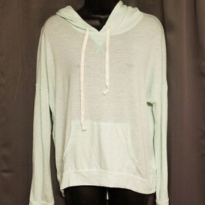 American Eagle Hoodie Light Mint Green/White Striped size  XS/S